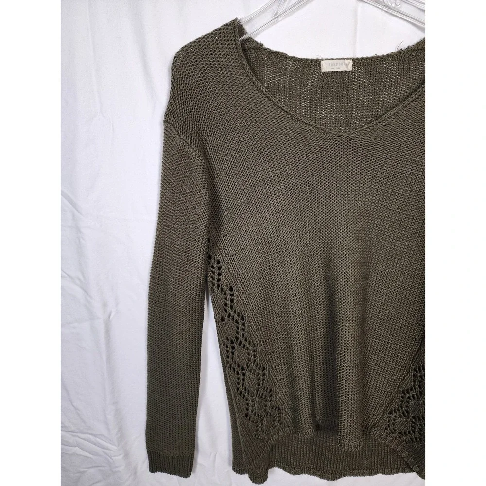 Harper Heritage Olive‎ Green Knit Long Sleeve Womens S Sweater Cottage Core
